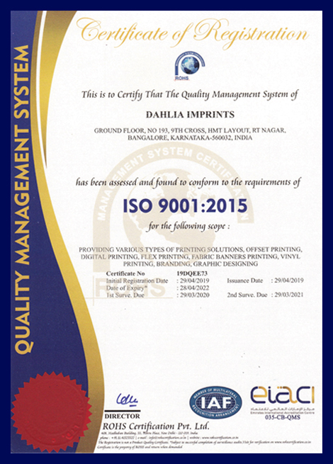 Quality Policy Certificate